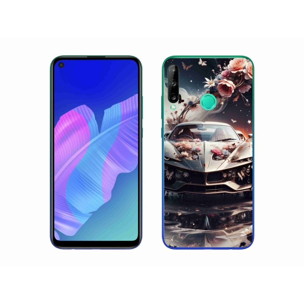 Gél borítás mmCase a Huawei P40 Lite E - virágos sportkocsira