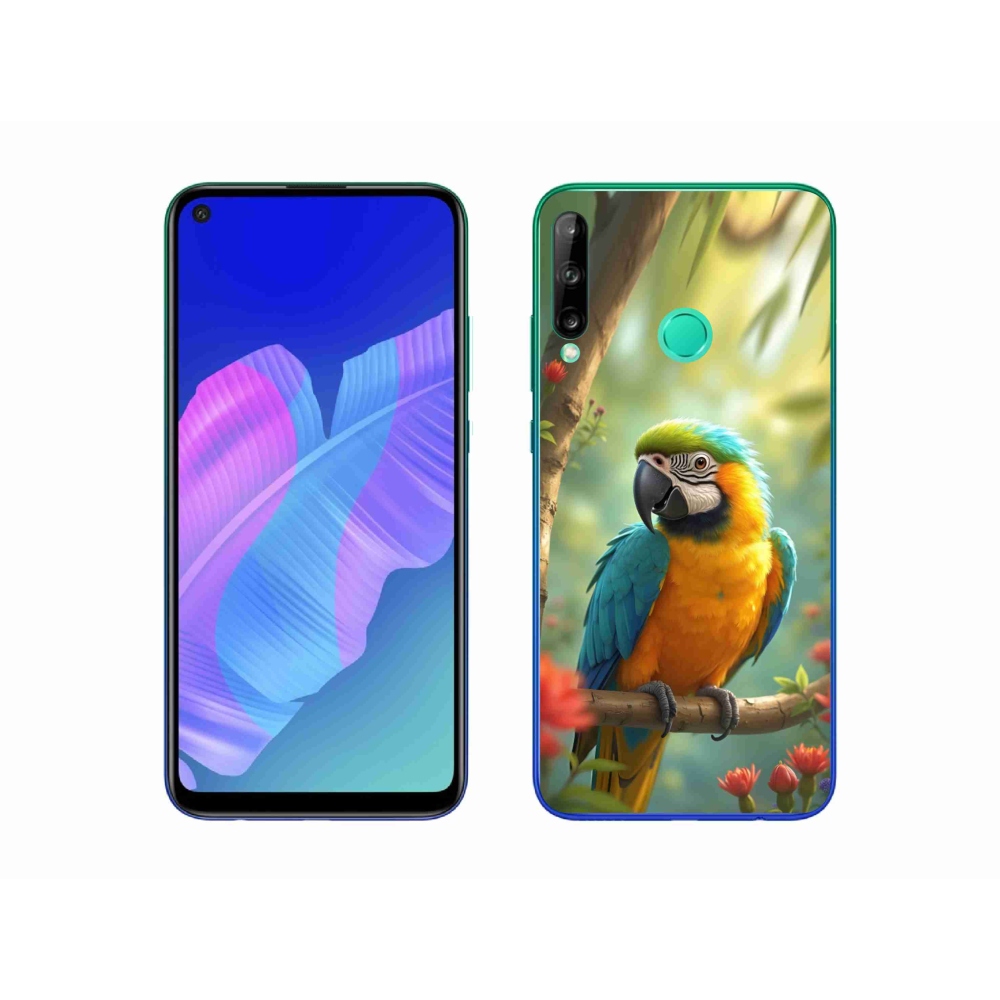 mmCase gél tok a Huawei P40 Lite E-hez – kék-sárga ara papagáj