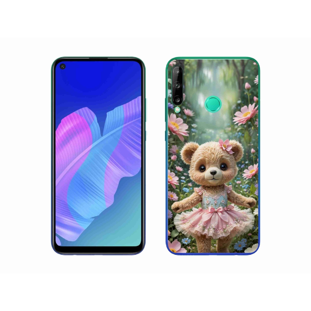 mmCase gél tok a Huawei P40 Lite E-hez – aranyos mackó virágok között