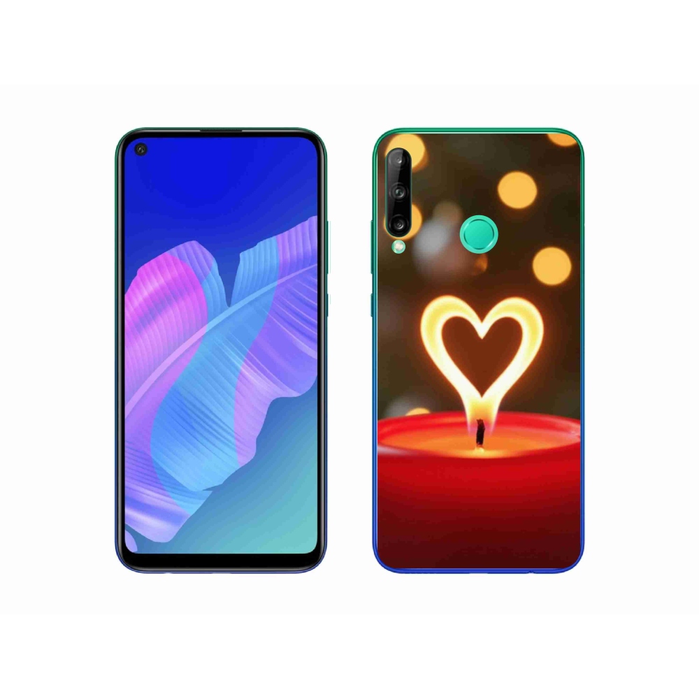 Zselés borítás mmCase a Huawei P40 Lite E - láng szíve számára