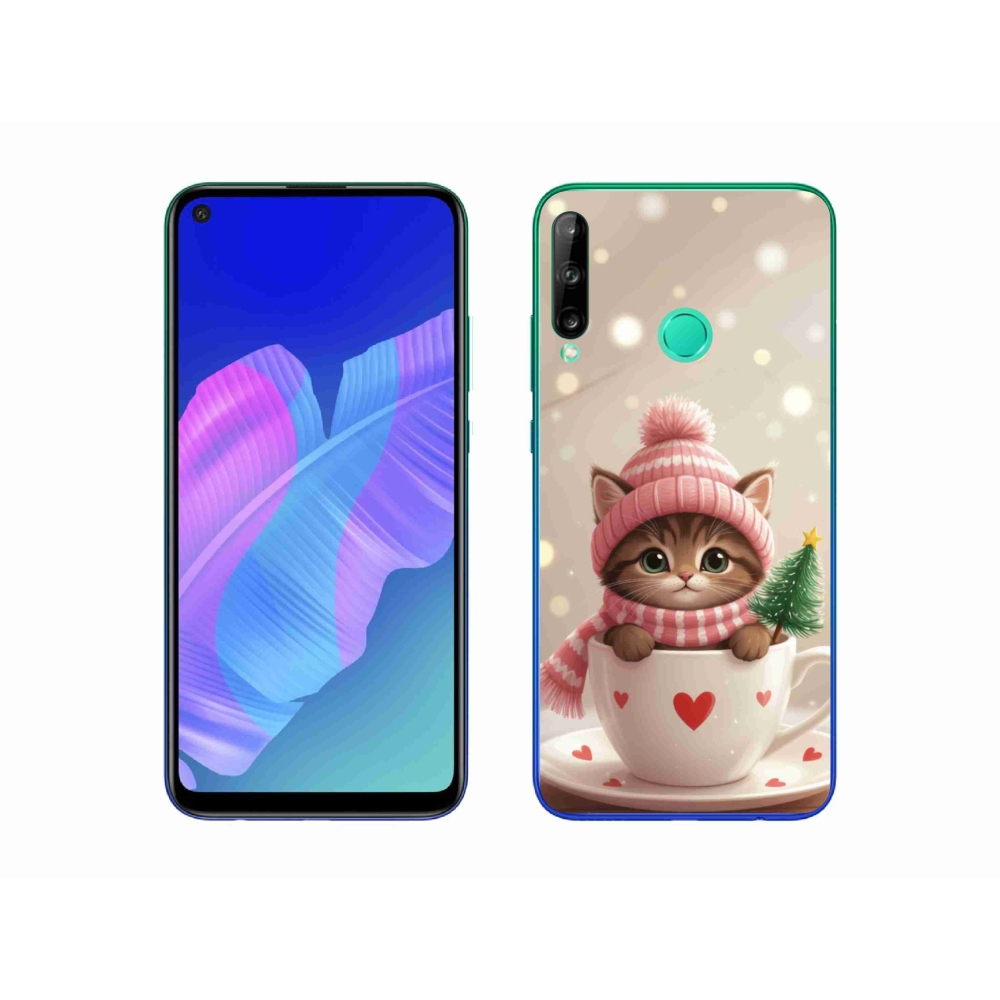 mmCase gél tok a Huawei P40 Lite E-hez – karácsonyi cica csészében