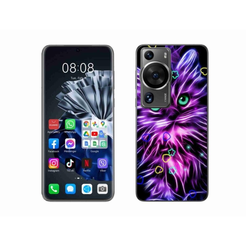 Gél borítás mmCase a Huawei P60 Pro készülékre - absztrakt macska