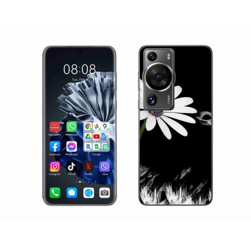 Gél borítás mmCase a Huawei P60 Pro készülékhez - fehér virág