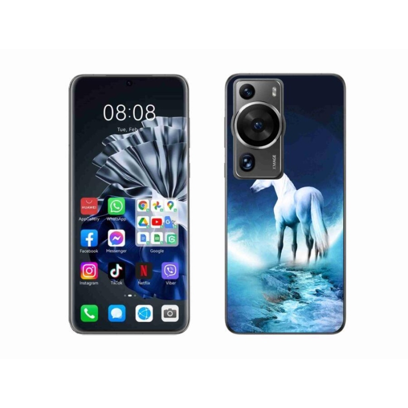 Gél borítás mmCase a Huawei P60 Pro készülékhez - fehér egyszarvú