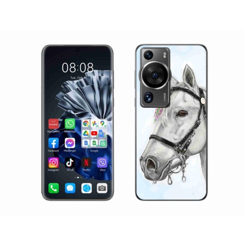 Zselés borítás mmCase a Huawei P60 Pro-hoz - fehér ló 1
