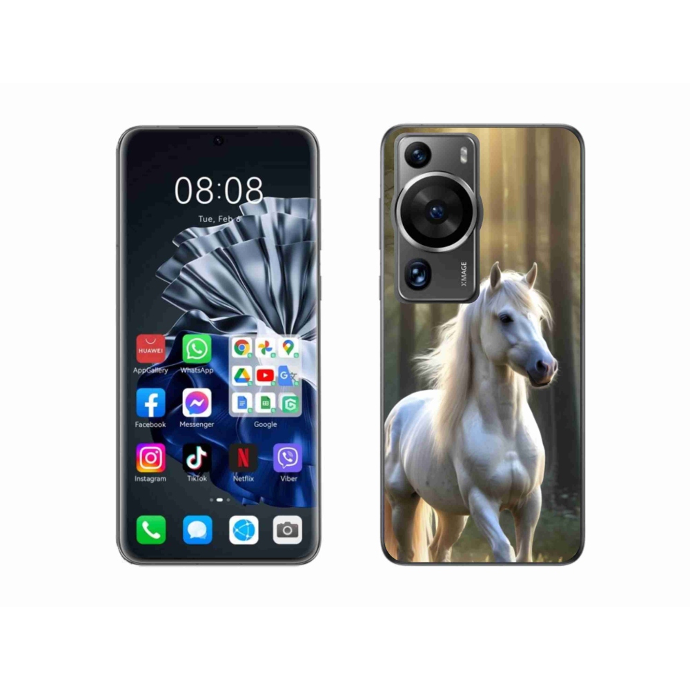 Gél borítás mmCase a Huawei P60 Pro készülékhez - fehér ló 3
