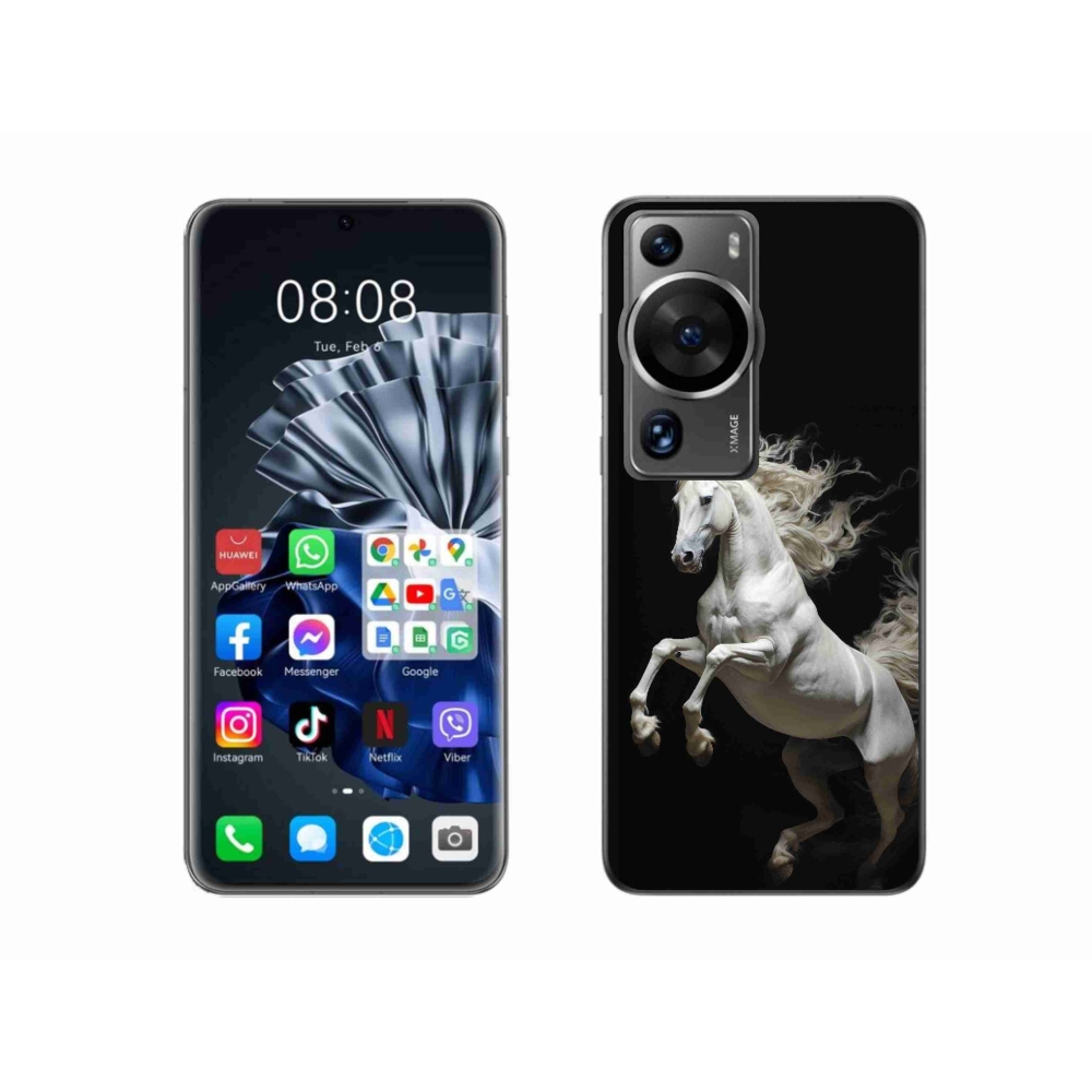 Gél borítás mmCase a Huawei P60 Pro-hoz - fehér ló 4