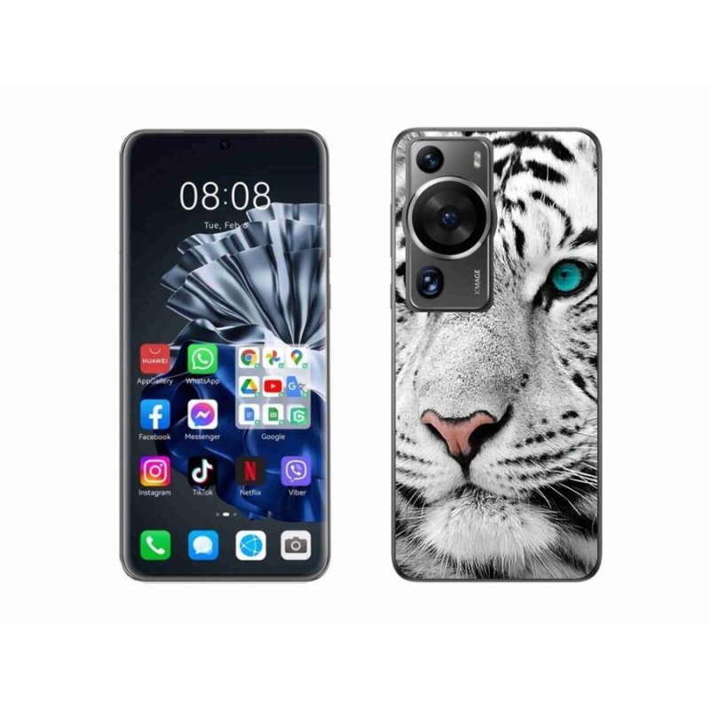 Gél borítás mmCase a Huawei P60 Pro készülékhez - fehér tigris