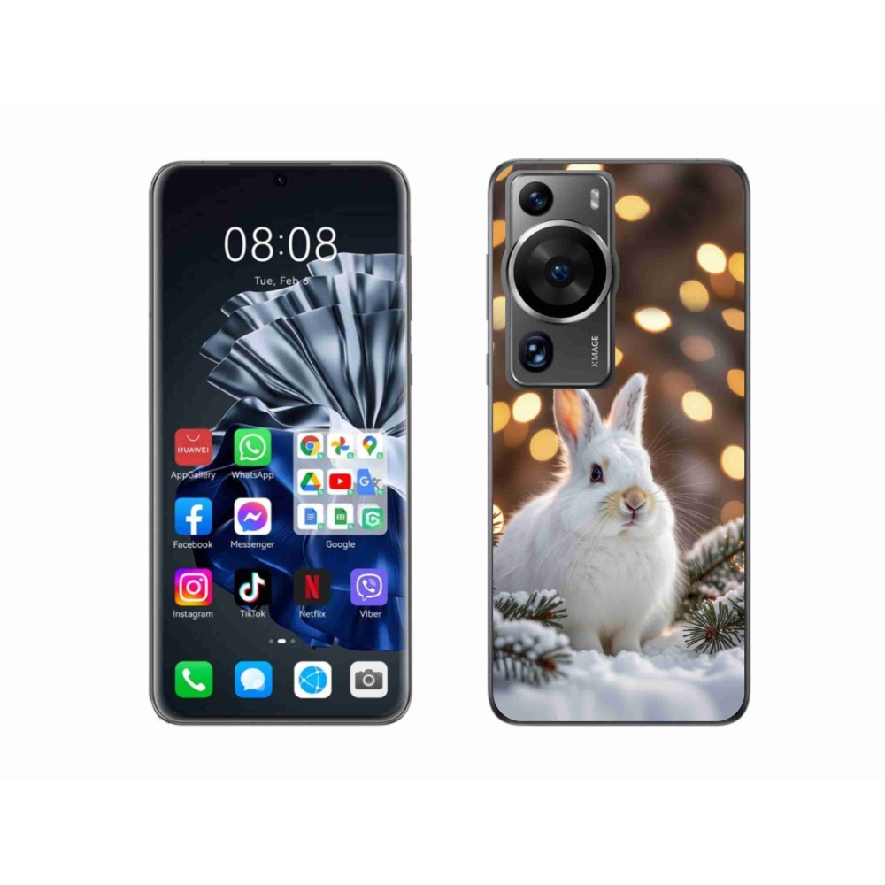 mmCase gél tok a Huawei P60 Pro-hoz – fehér nyúl