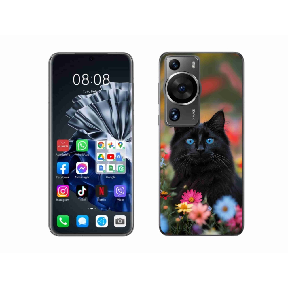 mmCase gél tok a Huawei P60 Pro-hoz – fekete cica 4