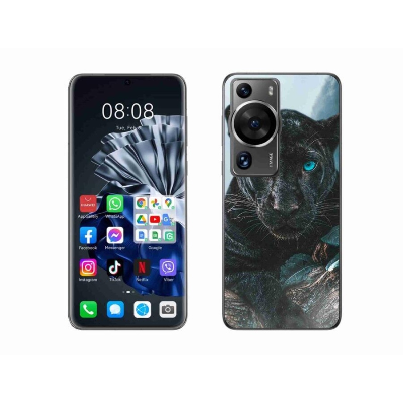 Gél borítás mmCase a Huawei P60 Pro készülékhez - fekete párduc