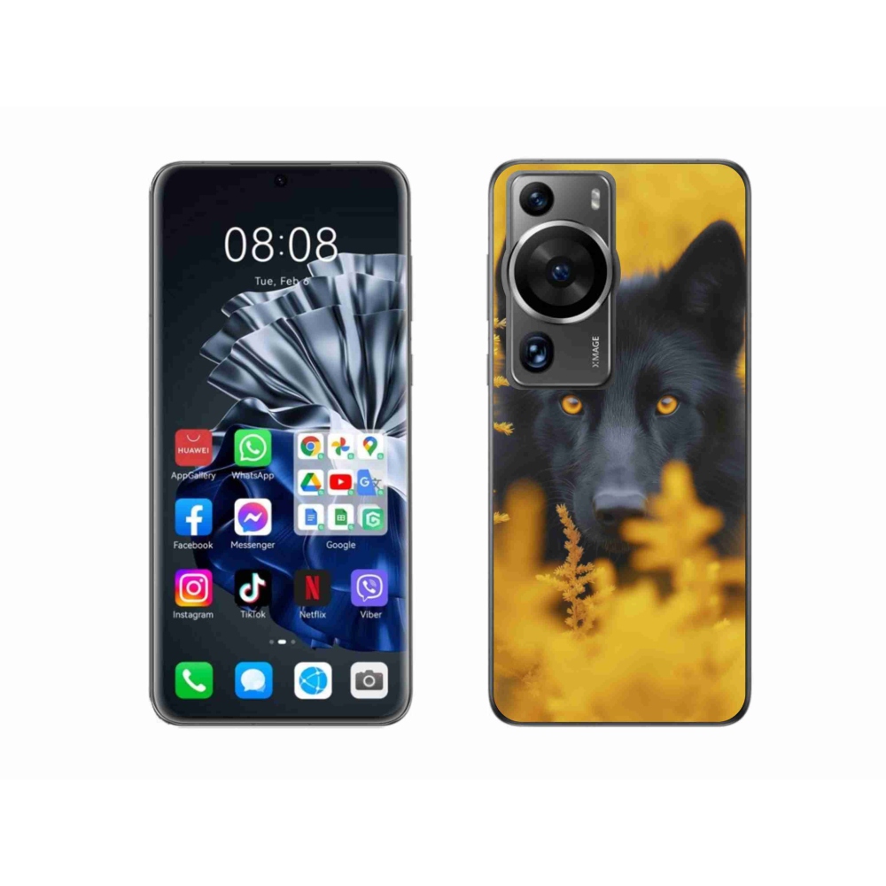 Zselés borítás mmCase a Huawei P60 Pro-hoz - fekete farkas 2