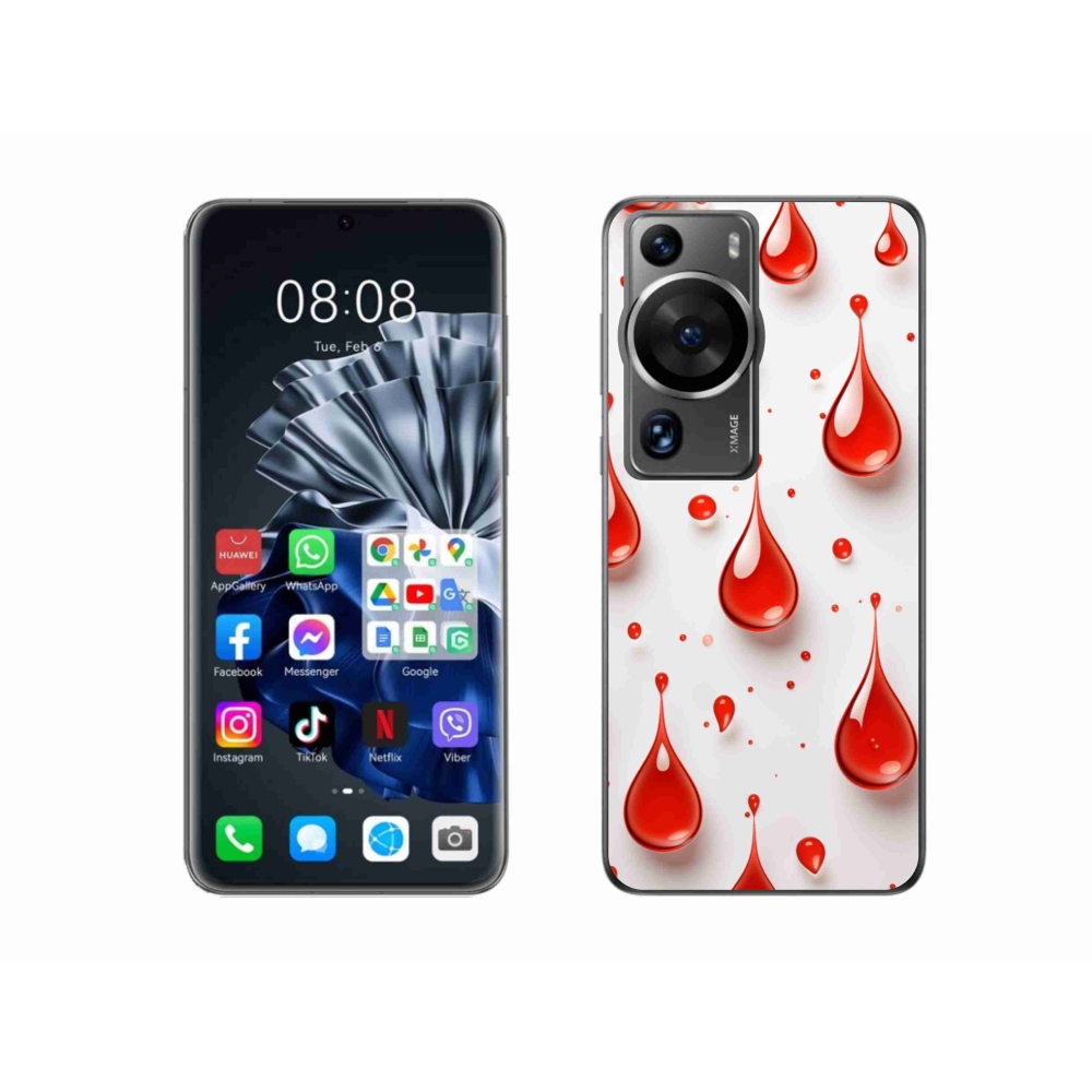 Gél borítás mmCase a Huawei P60 Pro készülékhez - piros cseppek