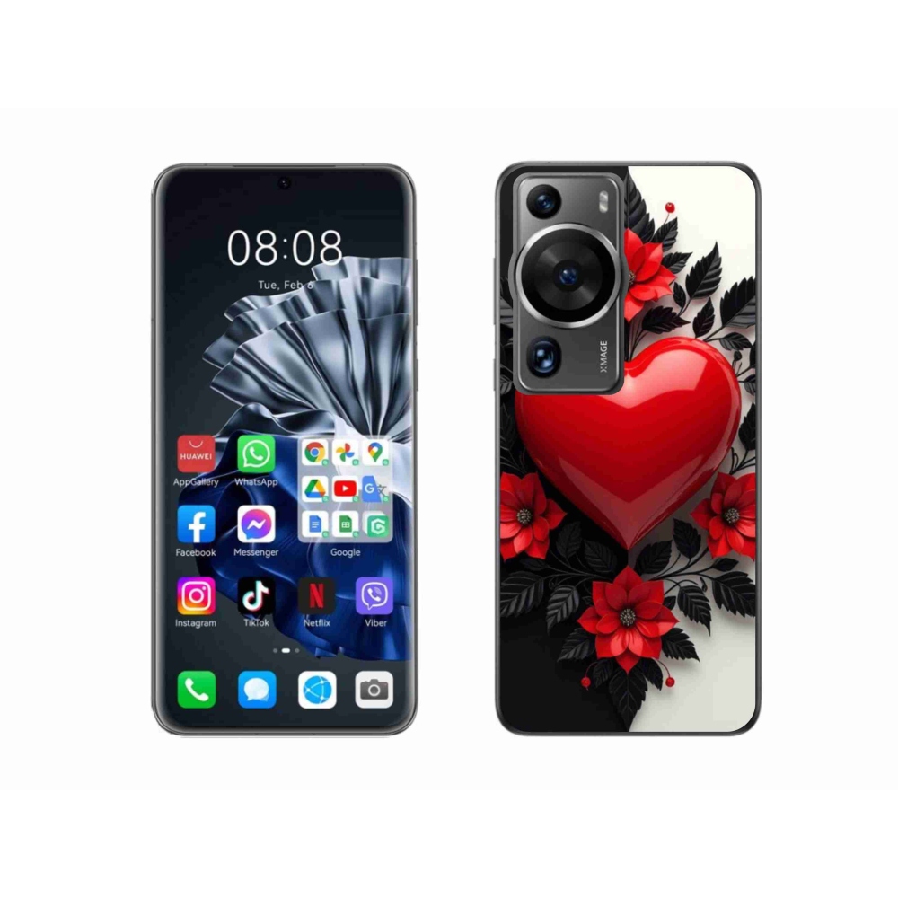 Gél borítás mmCase a Huawei P60 Pro készülékhez - piros szív