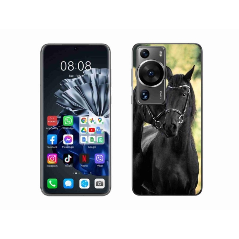 Gél borítás mmCase a Huawei P60 Pro-n - két fekete ló