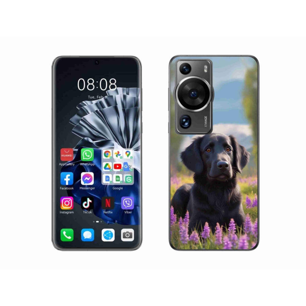mmCase gélhuzat a Huawei P60 Pro-hoz – elegáns fekete retriever