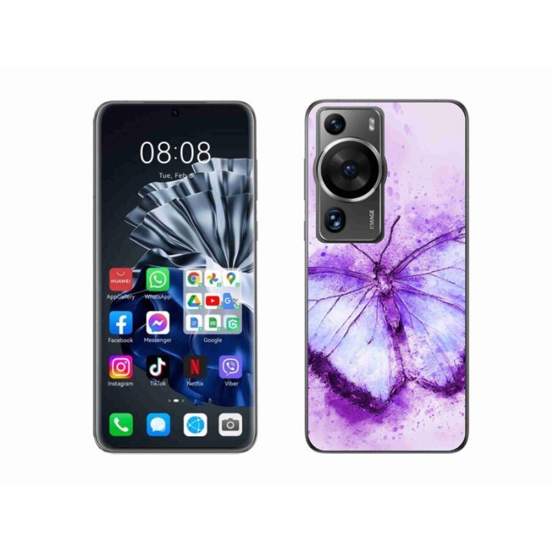 Gél borítás mmCase a Huawei P60 Pro készülékhez - lila pillangó