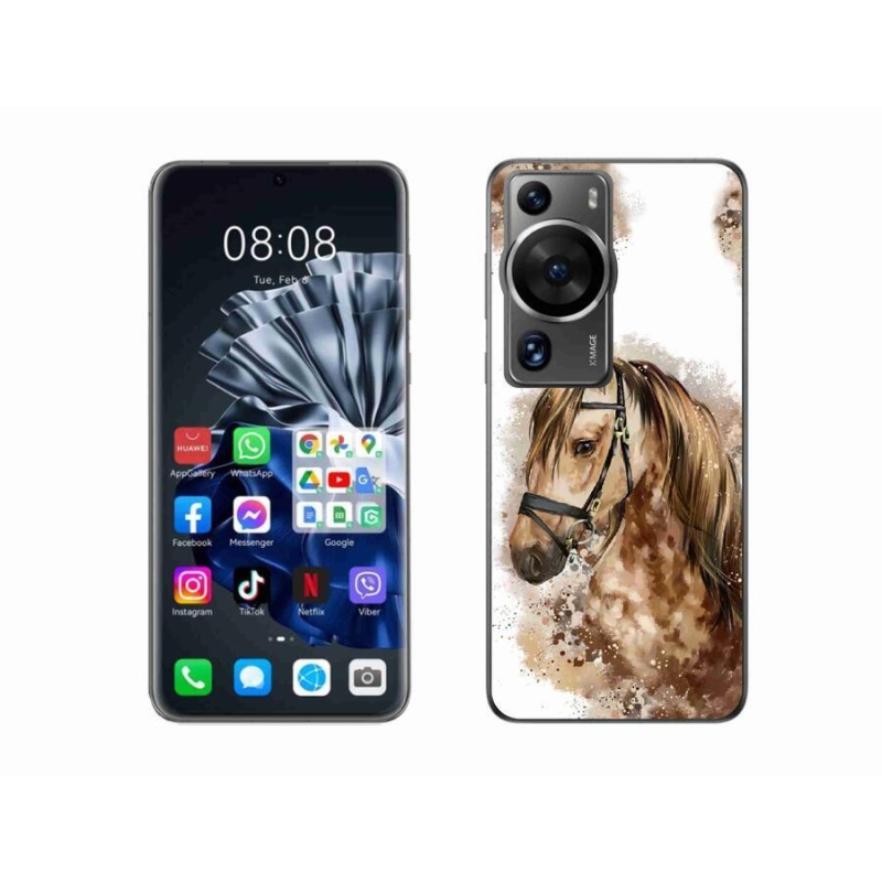 Gél borítás mmCase a Huawei P60 Pro számára - barna rajzfilm ló