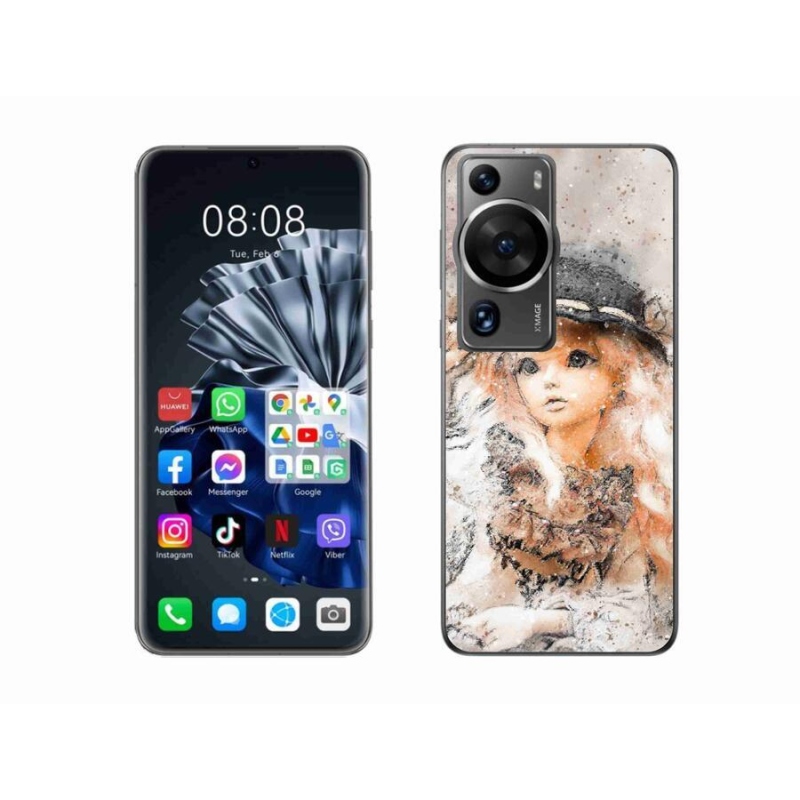 Gél borító mmCase a Huawei P60 Pro-hoz - kislány kalapban