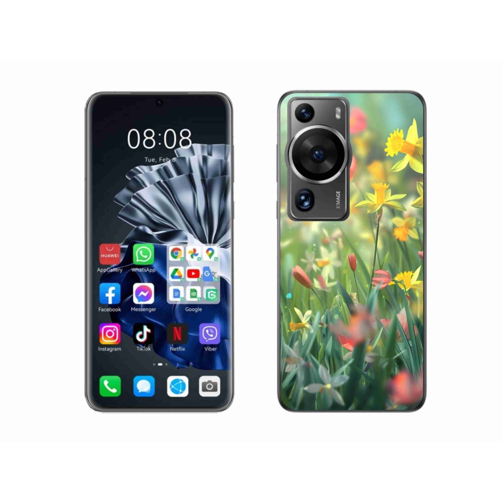 Gél borítás mmCase a Huawei P60 Pro számára - tavaszi virágok
