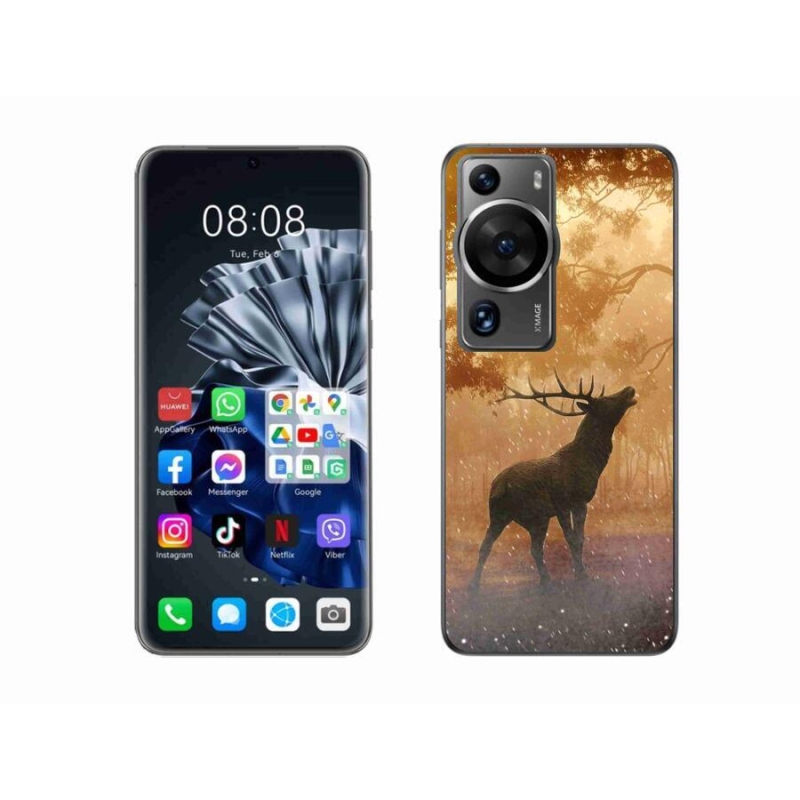 Zselés borítás mmCase a Huawei P60 Pro számára - szarvasok a vadászaton