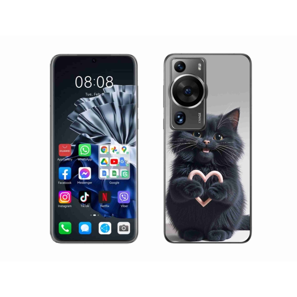 mmCase gél tok a Huawei P60 Pro-hoz – Macskaszerelem 3