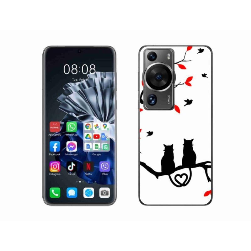 Gél borítás mmCase a Huawei P60 Pro számára - macskaszerelem