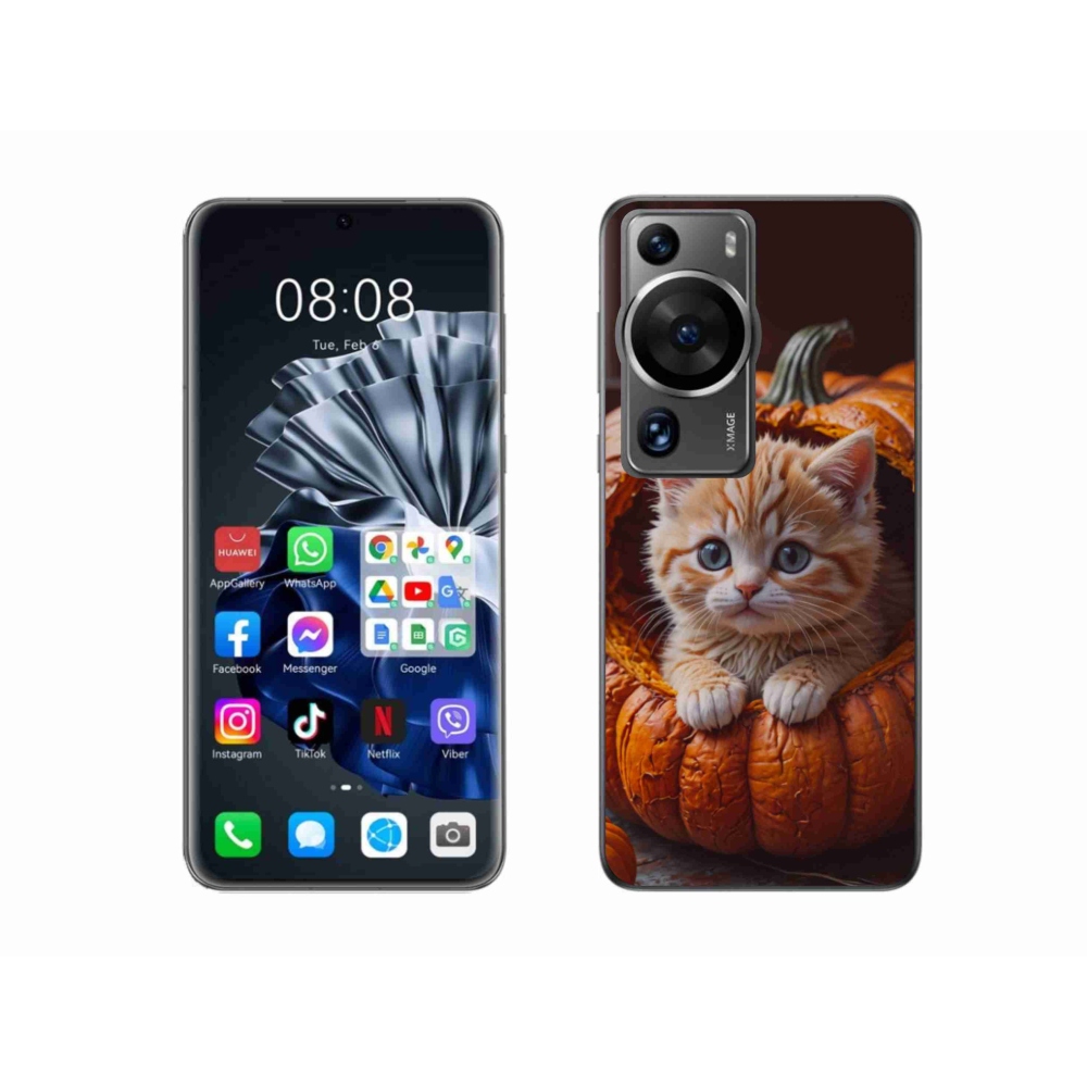 Gél borítás mmCase a Huawei P60 Pro készülékhez - cica és tök 2