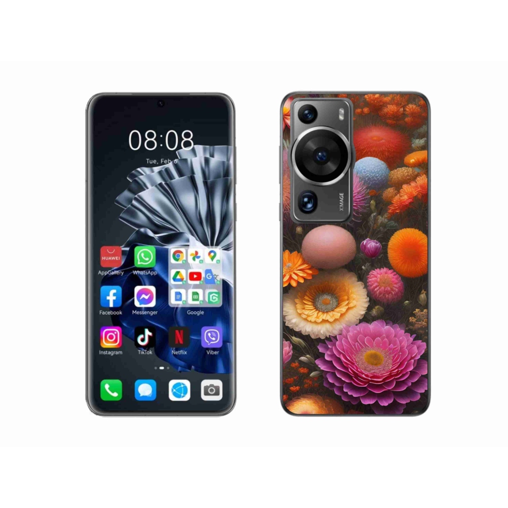 Gél borító mmCase a Huawei P60 Pro-n - virágos kompozíció