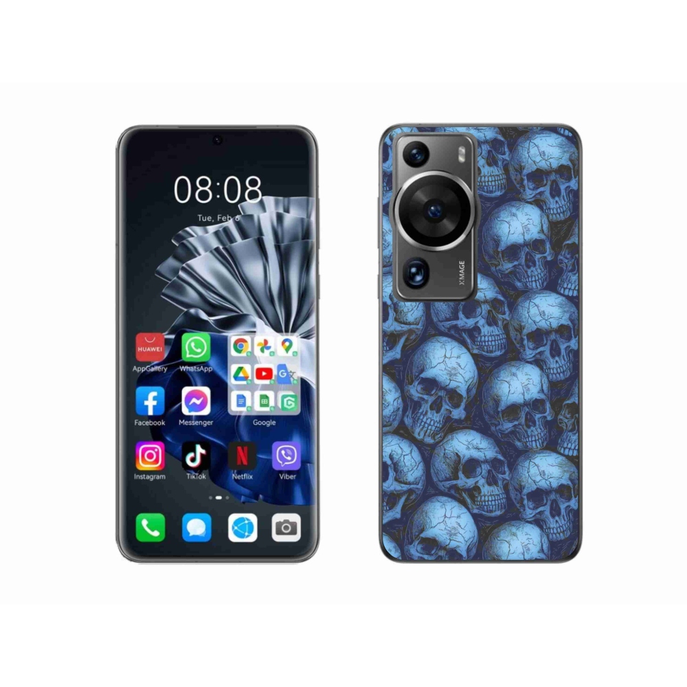 Zselés borítás mmCase a Huawei P60 Pro számára - koponyák