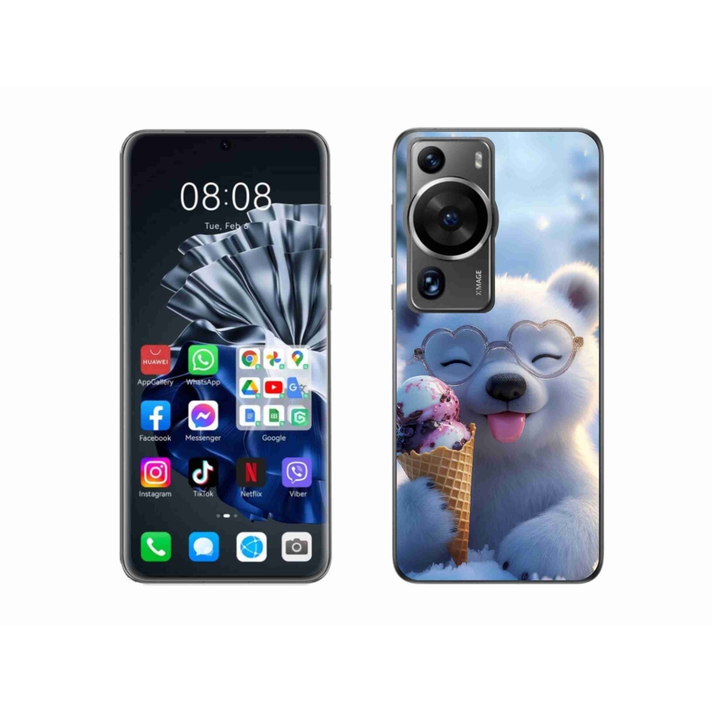 mmCase gél tok a Huawei P60 Pro-hoz – mackó fagylalttal