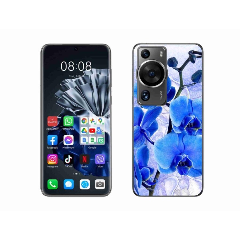 Gél borítás mmCase a Huawei P60 Pro készülékhez - kék virágok