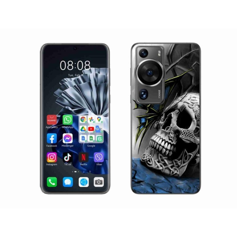 Gél borítás mmCase a Huawei P60 Pro számára - pillangó és koponya