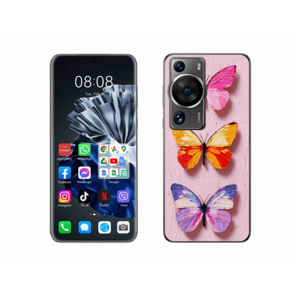 Gél borítás mmCase a Huawei P60 Pro számára - pillangó szentháromság