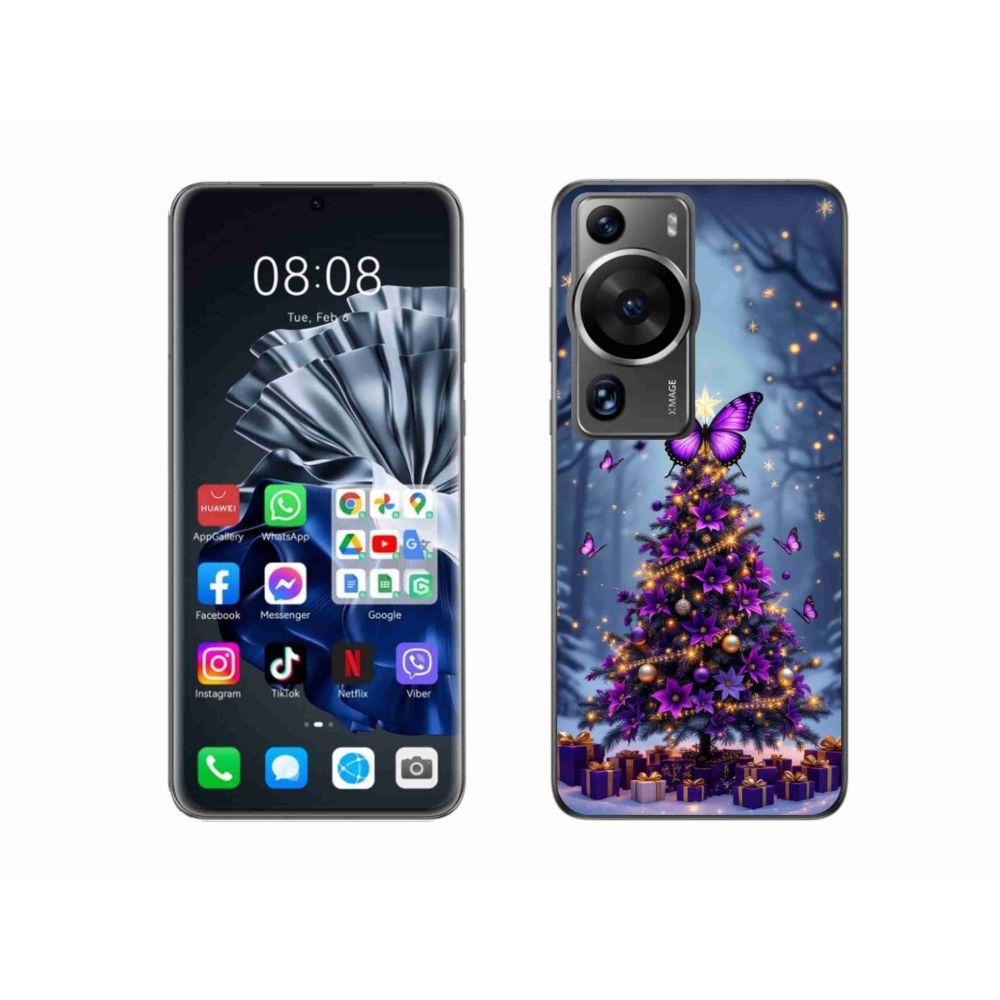 mmCase gél tok a Huawei P60 Pro-hoz – pillangós karácsonyfa