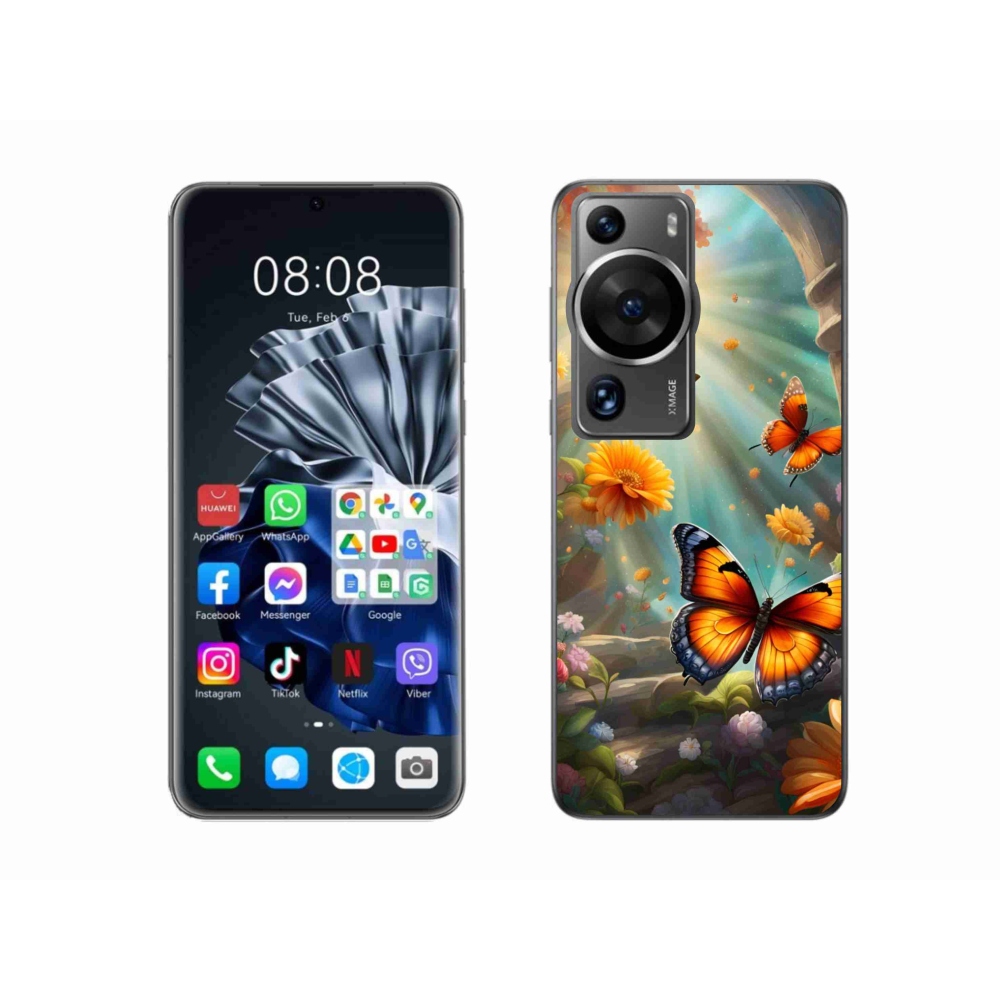 Gél borítás mmCase a Huawei P60 Pro készülékhez - pillangókert 2