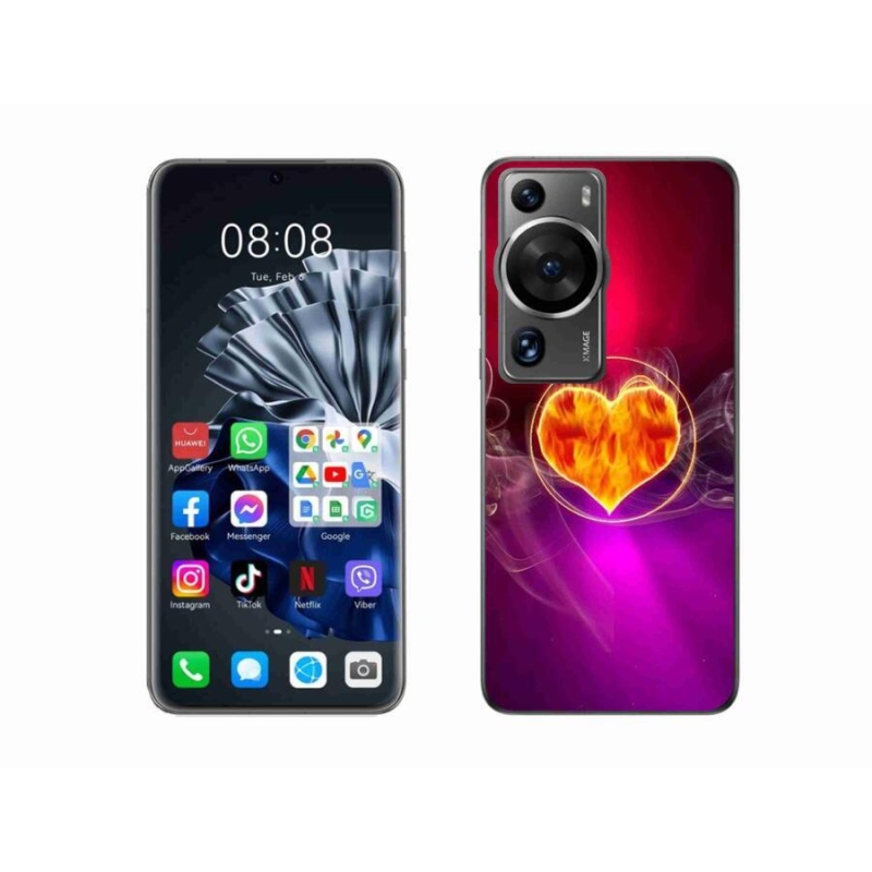 Gél borítás mmCase a Huawei P60 Pro számára - tüzes szív