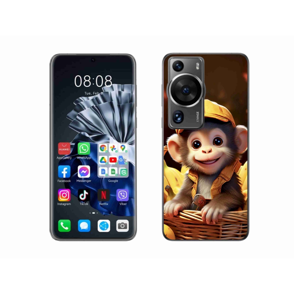 mmCase gél tok a Huawei P60 Pro-hoz – majom a kosárban