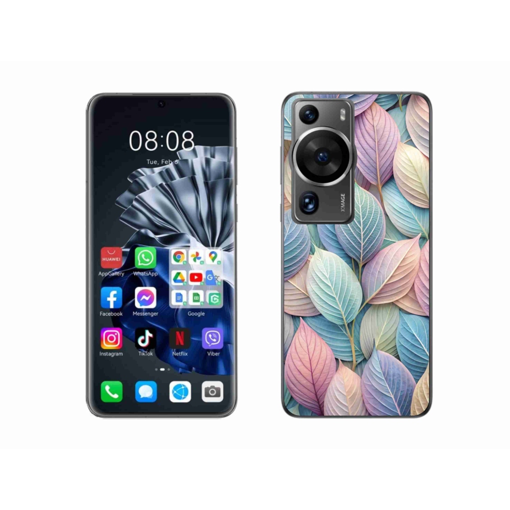 Zselés borító mmCase a Huawei P60 Pro készülékhez - pasztell levelek