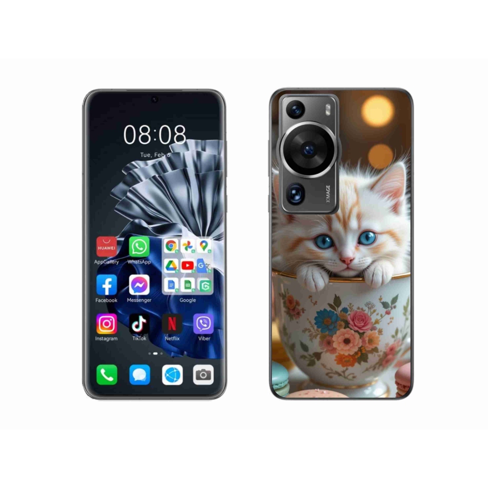 Gél borítás mmCase a Huawei P60 Pro számára - aranyos cica 6