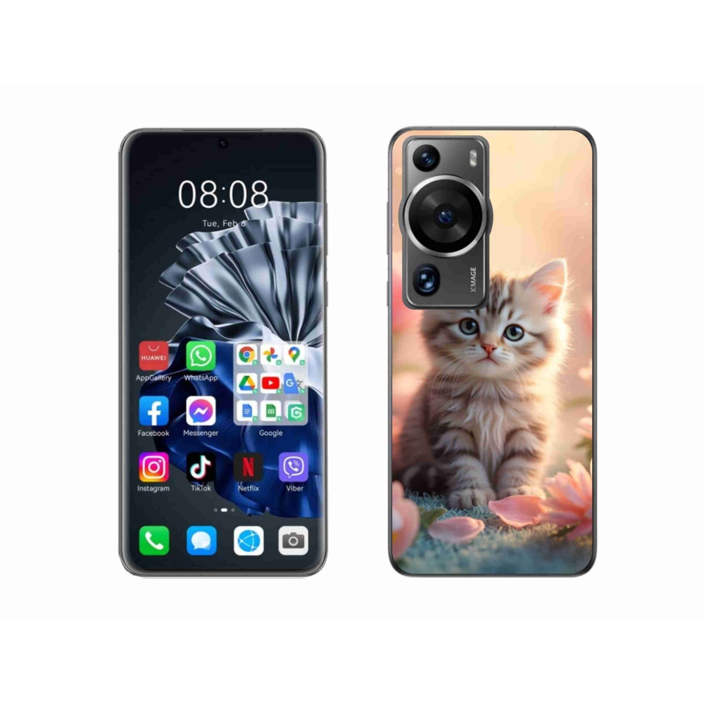 Gél borító mmCase a Huawei P60 Pro számára - aranyos cica 8