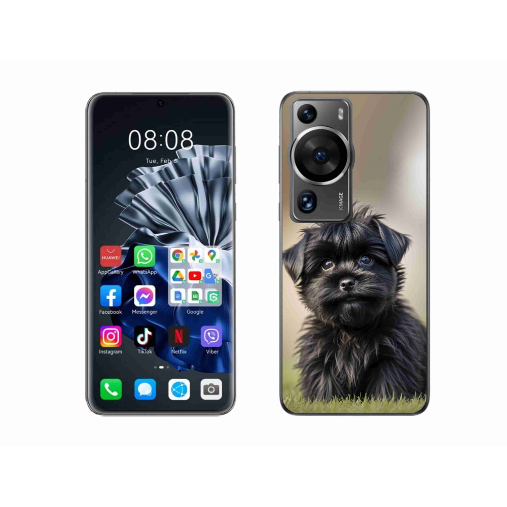 mmCase gél tok a Huawei P60 Pro-hoz – aranyos fekete kutyus