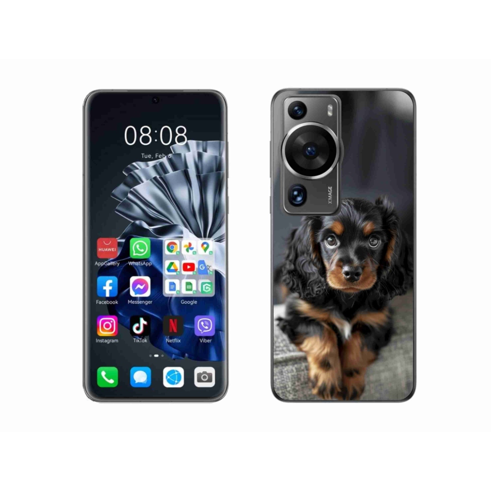 mmCase gél tok a Huawei P60 Pro-hoz – aranyos, hosszú szőrű tacskó