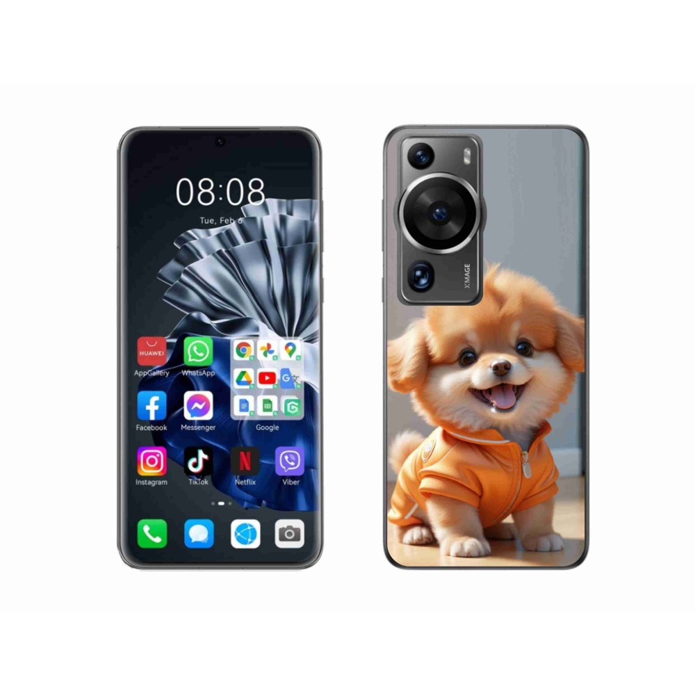 mmCase gél tok a Huawei P60 Pro-hoz – aranyos pomerániai pulóverben