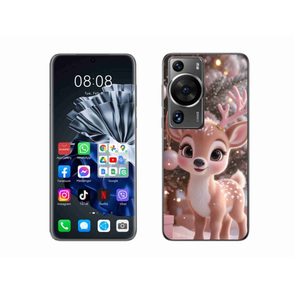 Gél borítás mmCase a Huawei P60 Pro számára - aranyos rénszarvas