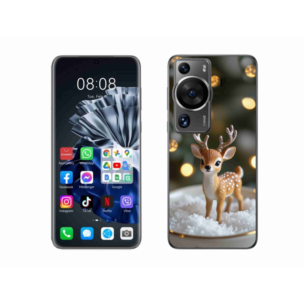 mmCase gél tok a Huawei P60 Pro-hoz – aranyos karácsonyi szarvas