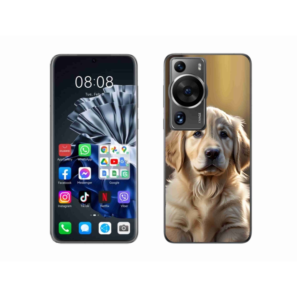 mmCase gél tok a Huawei P60 Pro-hoz – aranyos arany retriever