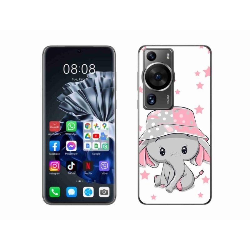 Gél borítás mmCase a Huawei P60 Pro készülékhez - rózsaszín elefánt