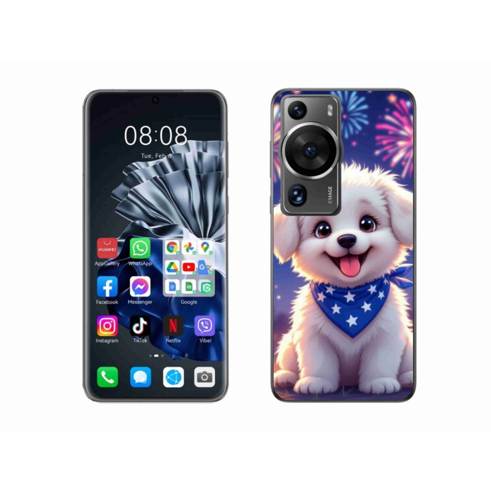 Gél borítás mmCase a Huawei P60 Pro számára - ünnepi kölyökkutyakölyök