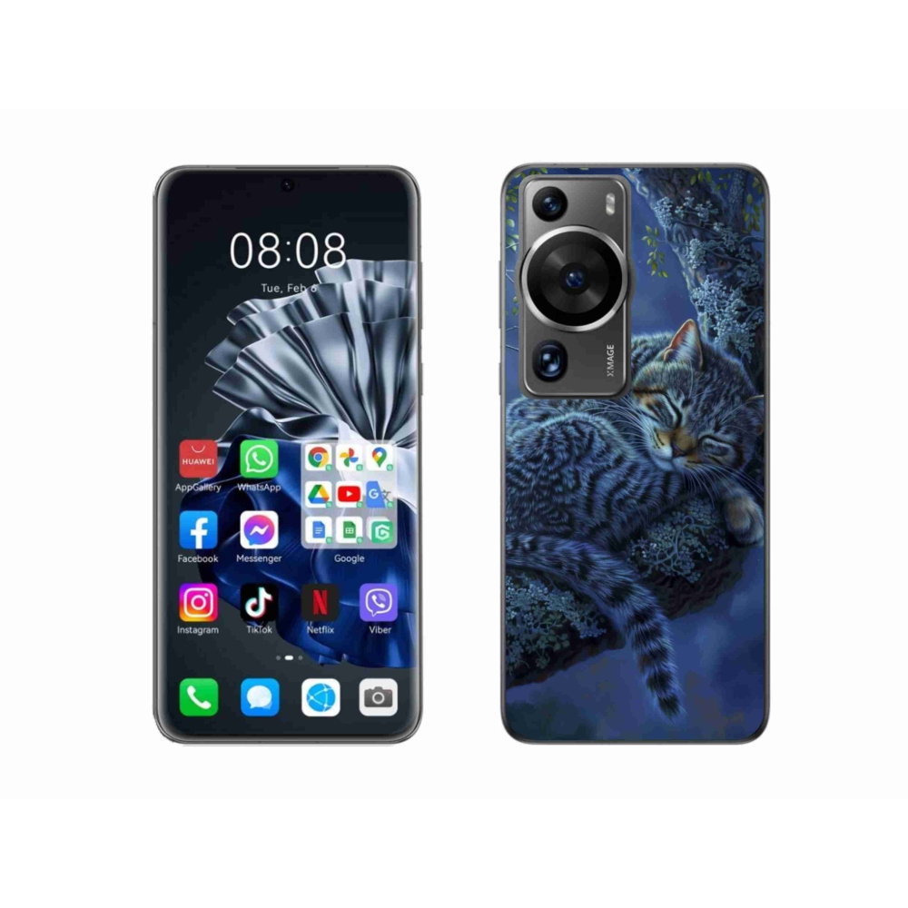 Gél borítás mmCase a Huawei P60 Pro számára - alvó macska